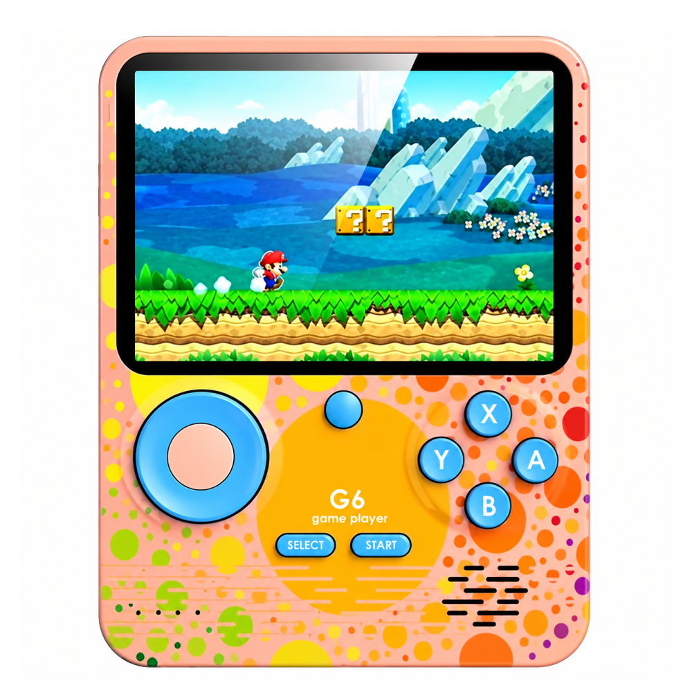 Console de jeux vidéo portable G6 / 666 jeux / Rétro / Orange