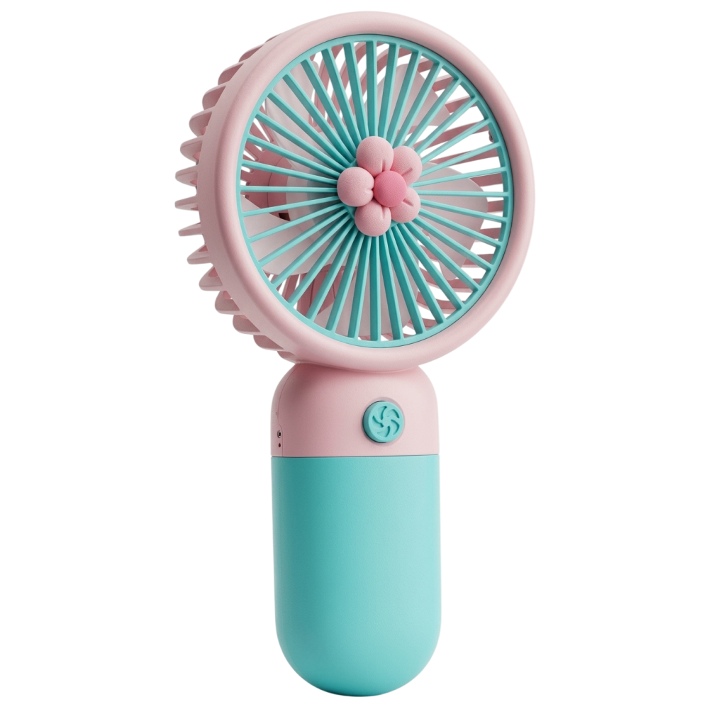 Mini ventilateur portable sans fil 202-1 / Rechargeable / Rose/Bleu