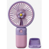 Mini ventilateur portable sans fil 202-1 / Rechargeable / Violet/Rose