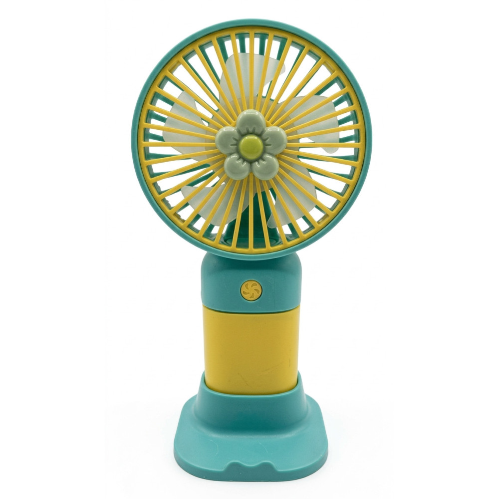 Mini ventilateur portable sans fil 202-1 / Rechargeable / Vert/Jaune