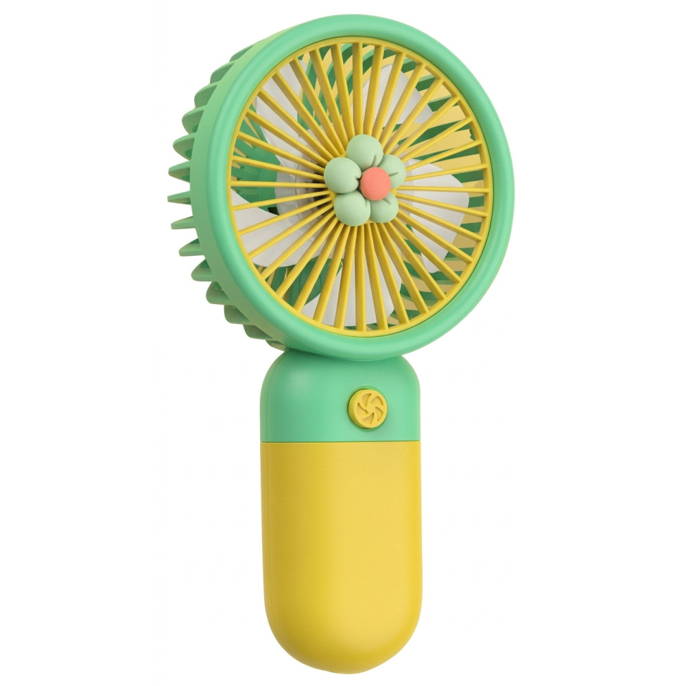 Mini ventilateur portable sans fil 202-1 / Rechargeable / Vert/Jaune