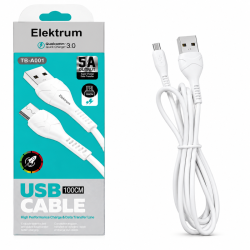 Câble Charge  Élektrum TB-A001 5A / Micro USB / Blanc