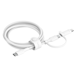 Câble BELKIN 2en-1 BoostCharge Pro avec Connecteurs USB-C et Lightning / Blanc