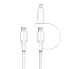 Câble BELKIN 2en-1 BoostCharge Pro avec Connecteurs USB-C et Lightning / Blanc