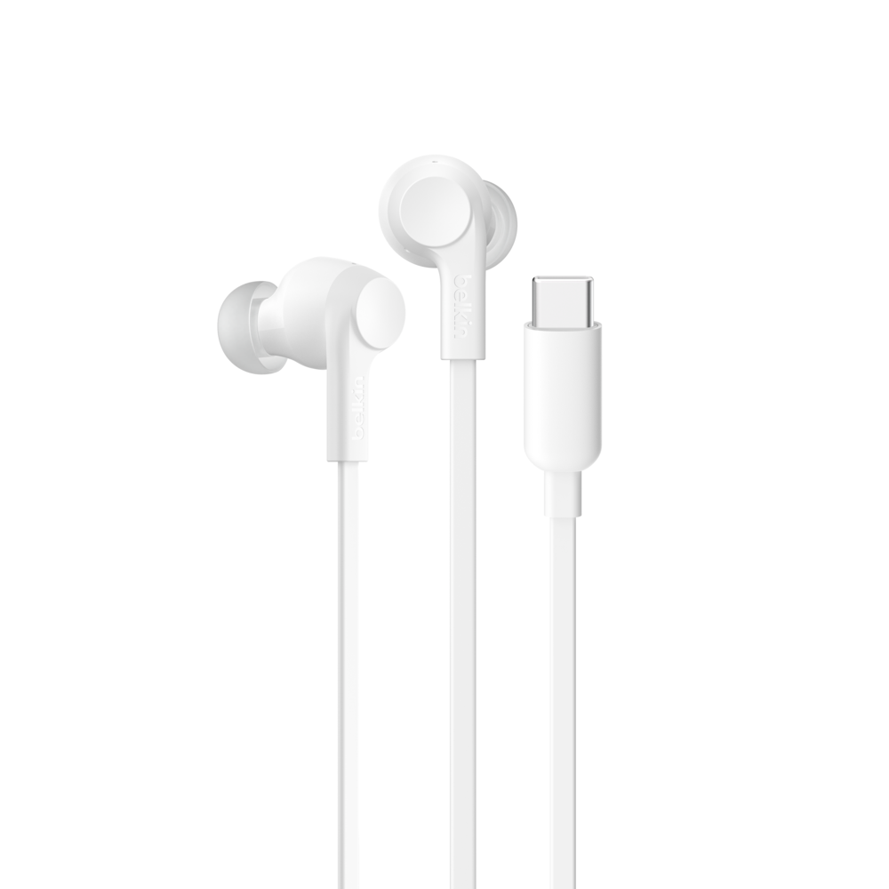 Écouteurs filaires Belkin SoundForm ANC (USB-C) / Blanc
