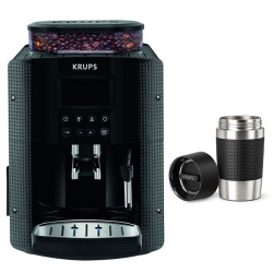 MACHINE À CAFÉ ESPRESSO KRUPS 1.7 Litre / EA815070 / Noir + Travel Mug Gratuit