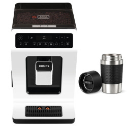 Machine À Café Tactile KRUPS 1450 W / BLANC / EA891110 + Travel Mug Gratuit