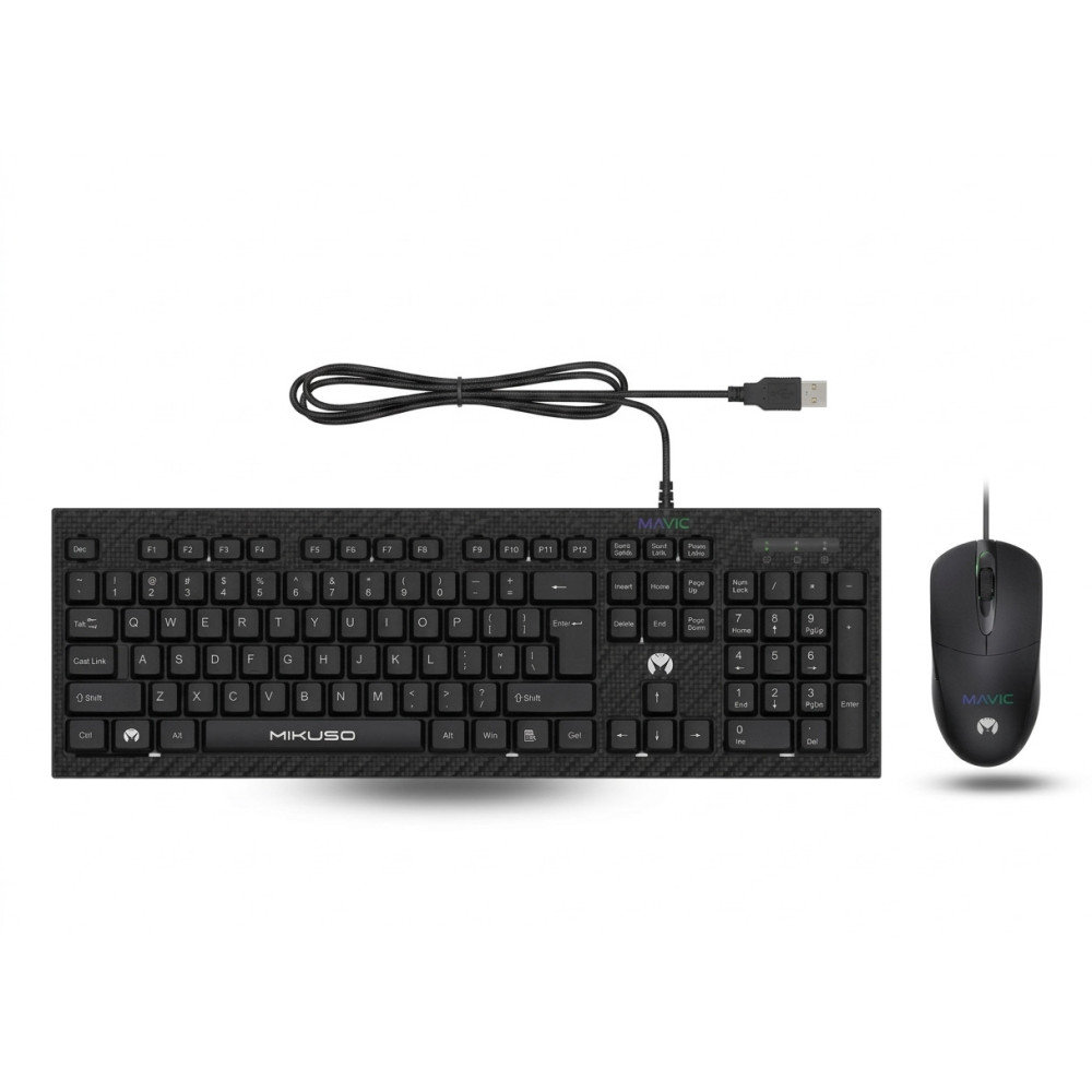 Ensemble clavier et souris Filaire Français/Arabe Mikuso KB-C049 / Noir