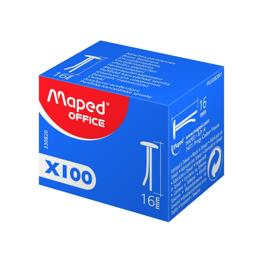 100x Attaches Parisiennes Maped 16 mm