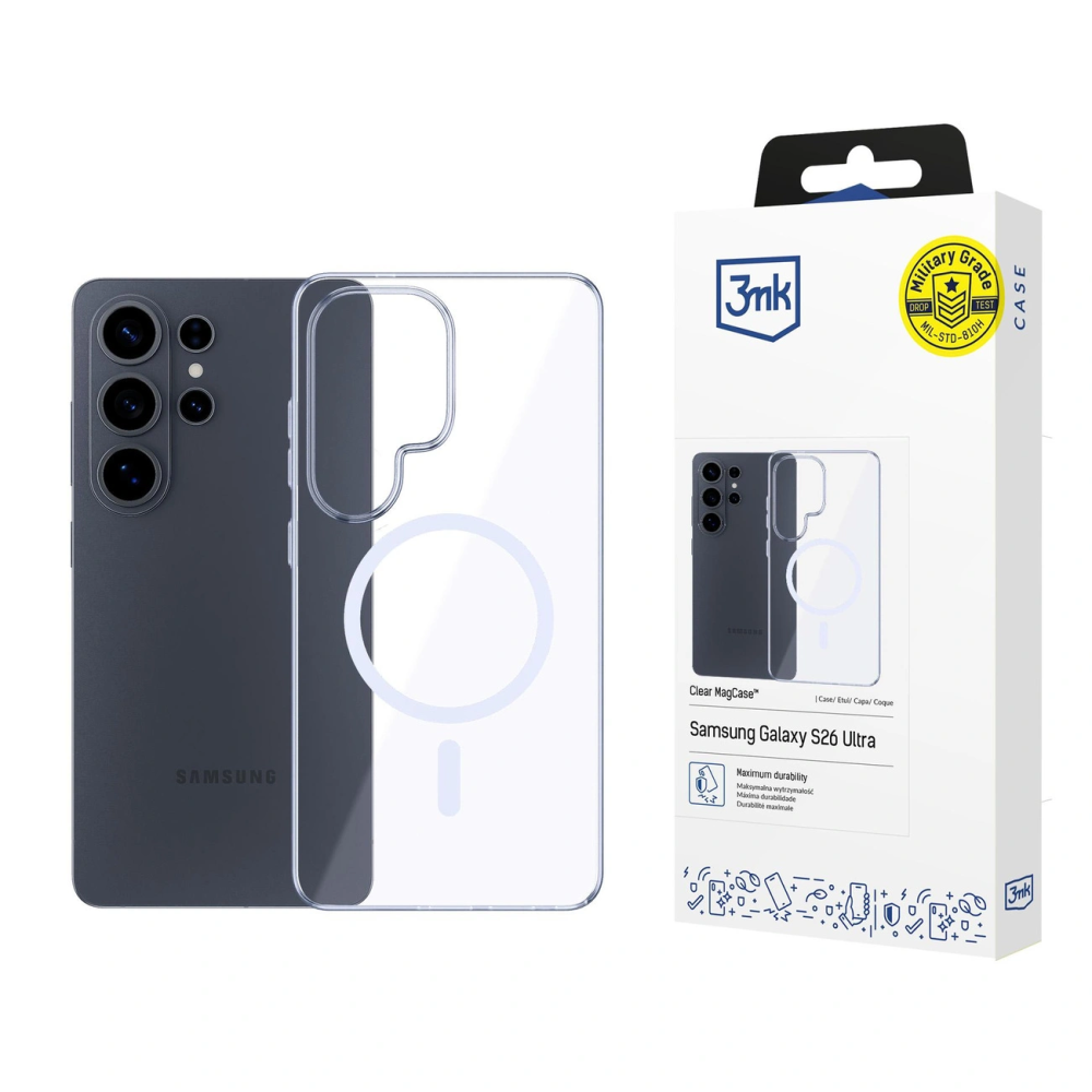 Étui magnétique transparent 3mk pour Samsung Galaxy S26 Ultra