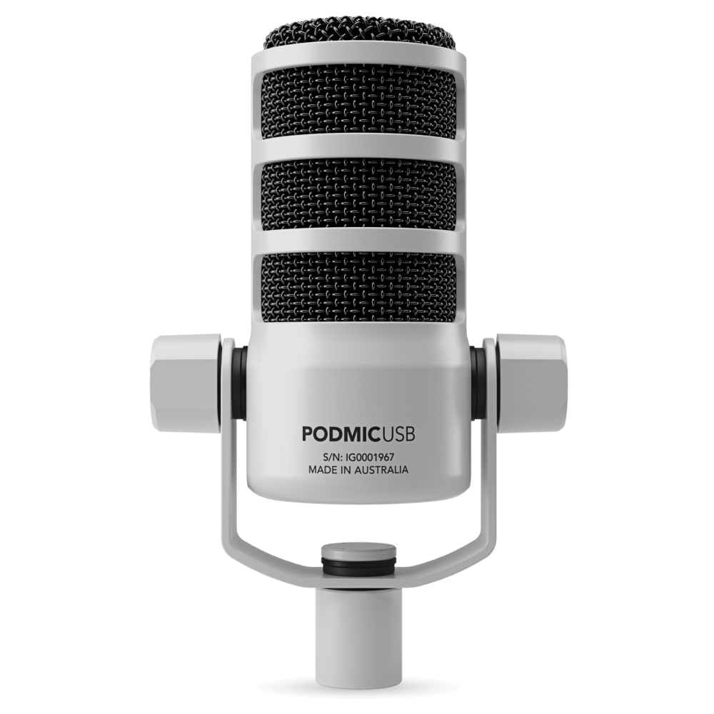 Microphone RODE dynamique polyvalent de diffusion Avec connectivité XLR et USB / Blanc