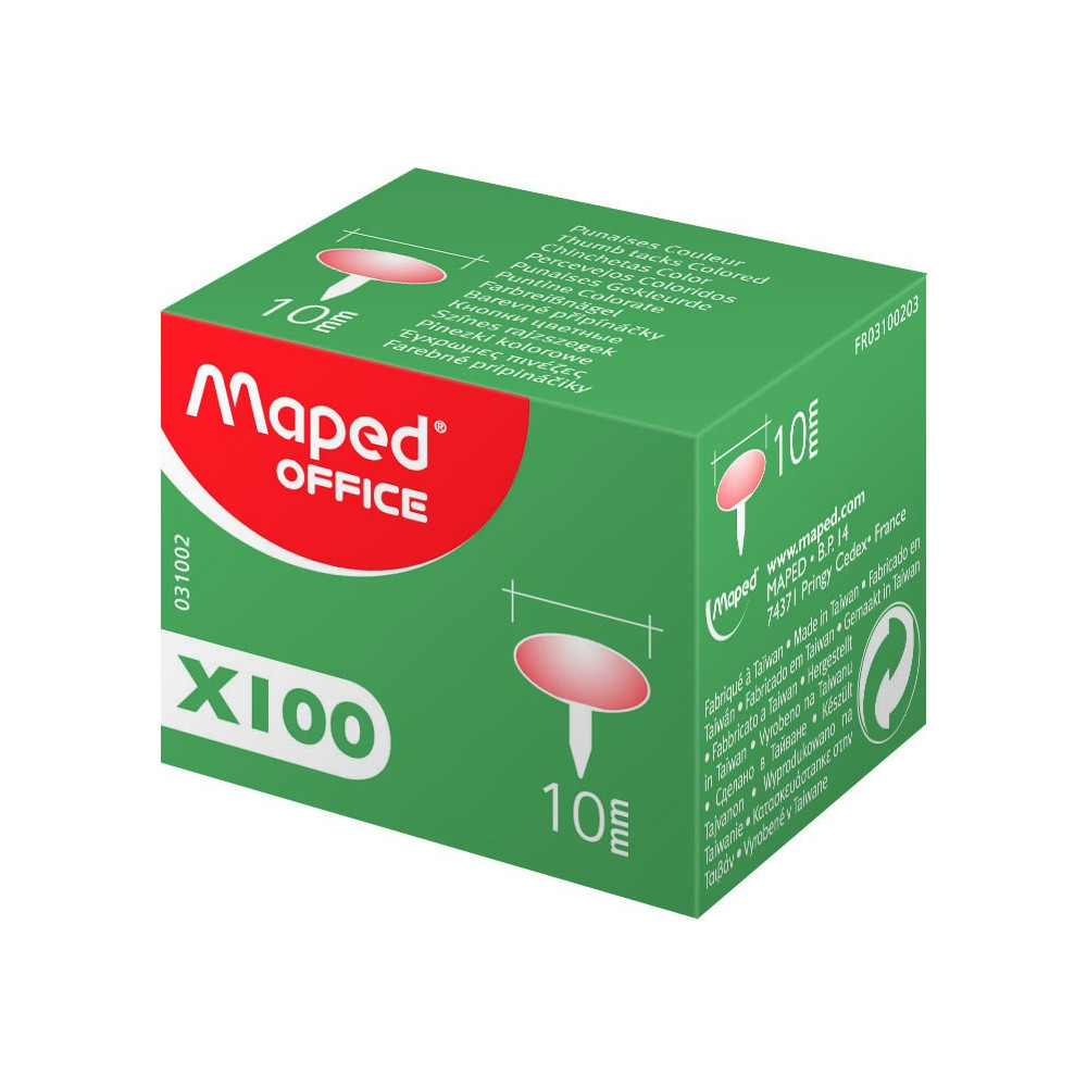 100x Punaises couleurs Maped 10 mm