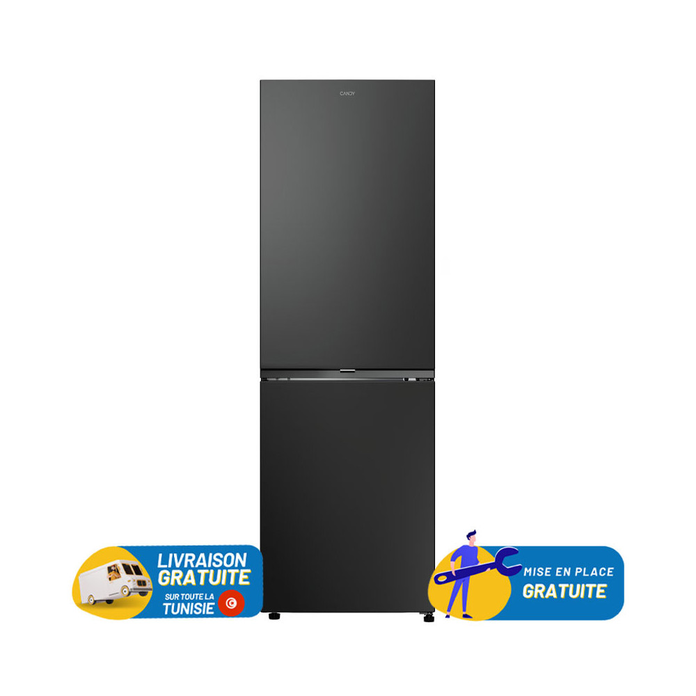 Réfrigérateur combiné CANDY 355 Litres No Frost / CNCQ2T618EBMA / Noir