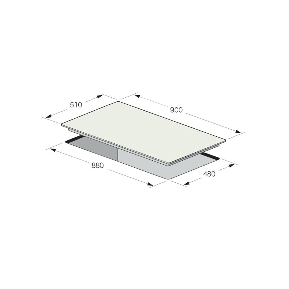 PLAQUE VITROCERAMIQUE FOCUS 5 Feux / 90CM / F-896X / Noir