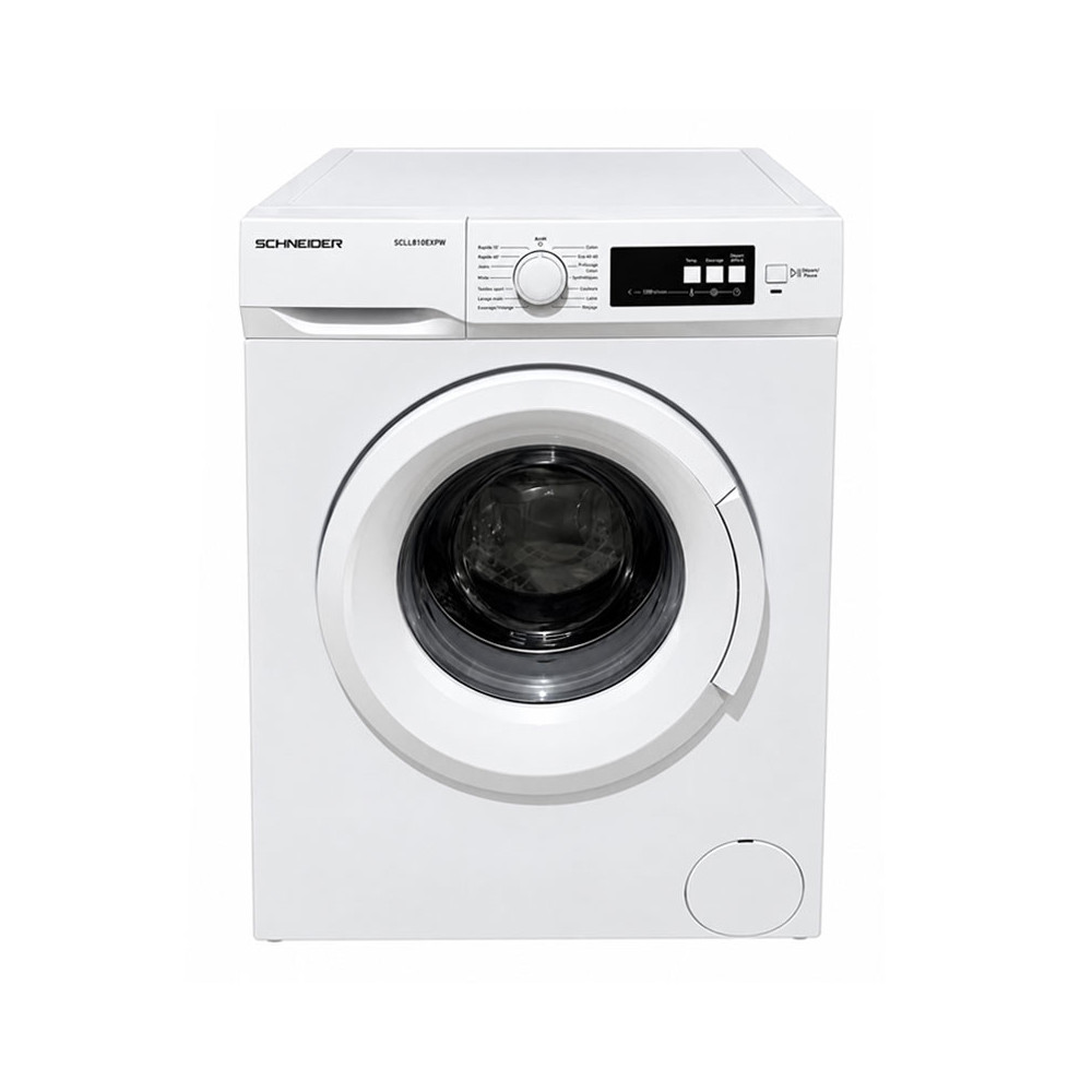 Machine à laver Frontale SCHNEIDER avec Afficheur 8 KG / Blanc