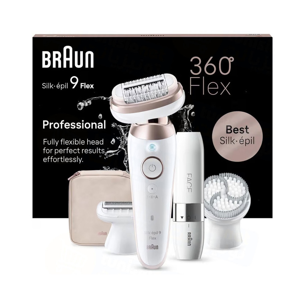 EPILATEUR BRAUN SILK EPIL9 WET & DRY / SES9-360-3D / Blanc et GOLD