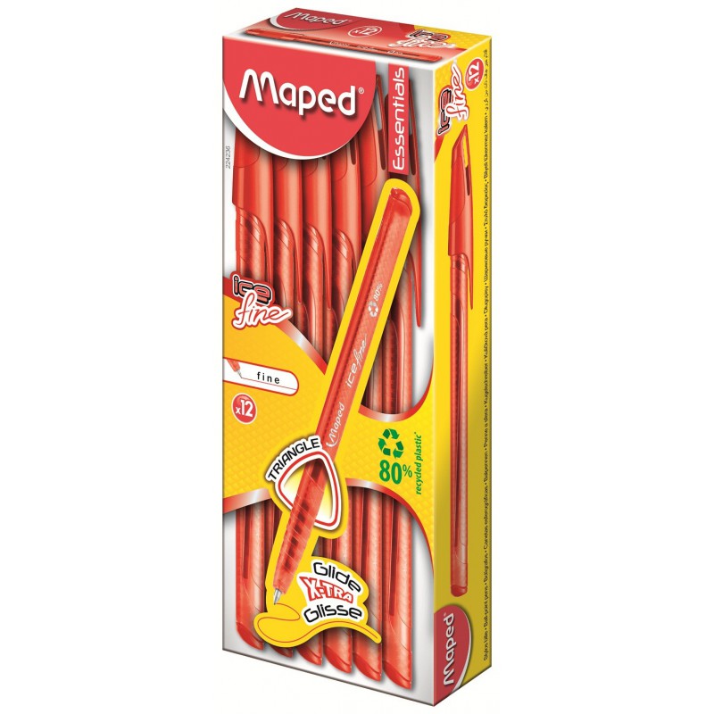 Stylo à Bille Maped Cap Green Ice Pointe Fine / Rouge