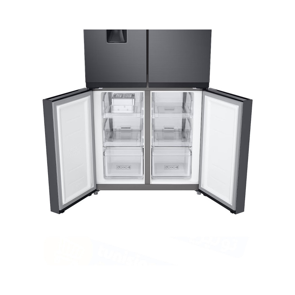 Réfrigérateur Side By Side SAMSUNG/ 4 Portes / 466 Litres No Frost / RF48A4010B4LV / Dark INOX avec Afficheur et Distributeur d'eau
