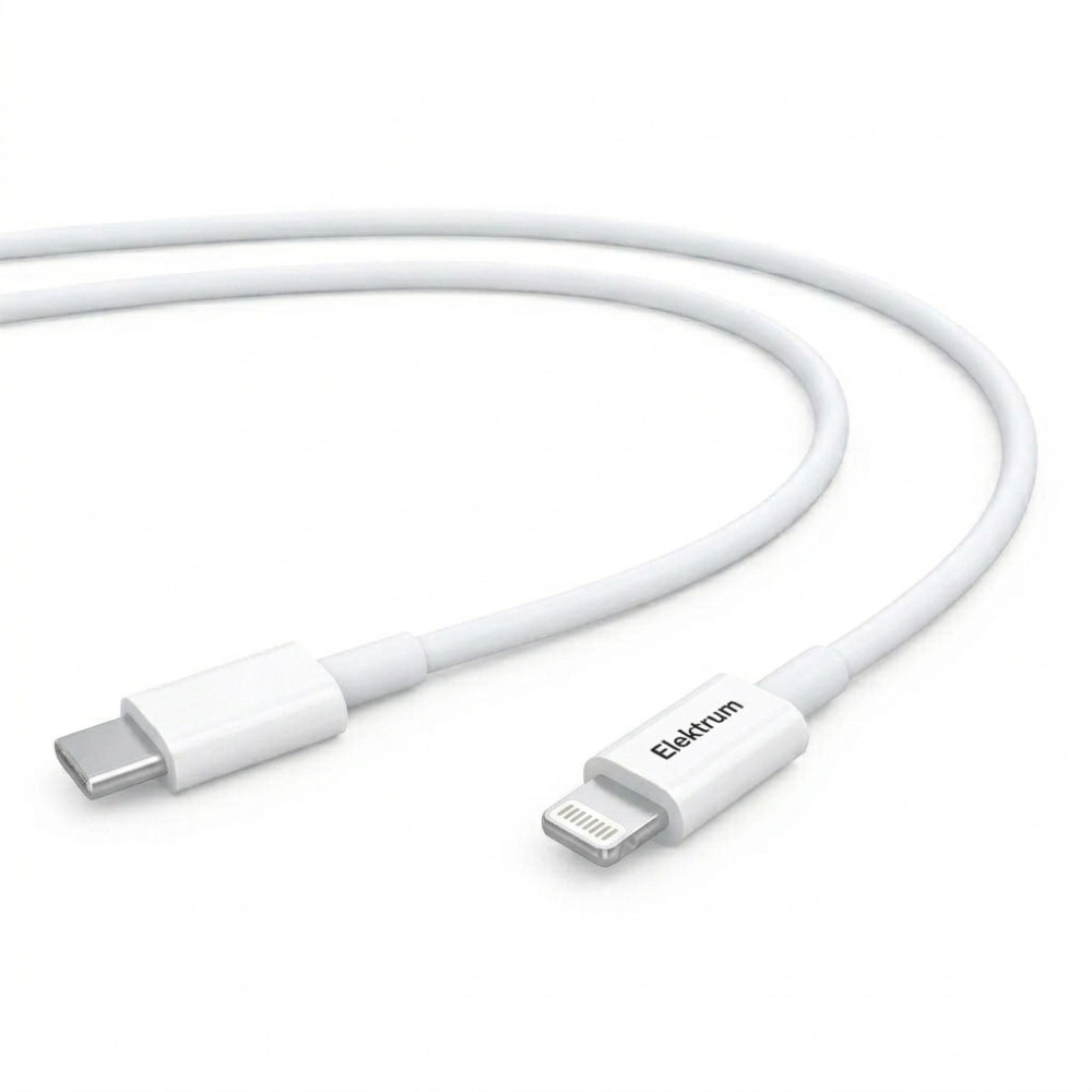 Cable de Charge Elektrum Type C vers Lighting  27W / 1M / Blanc