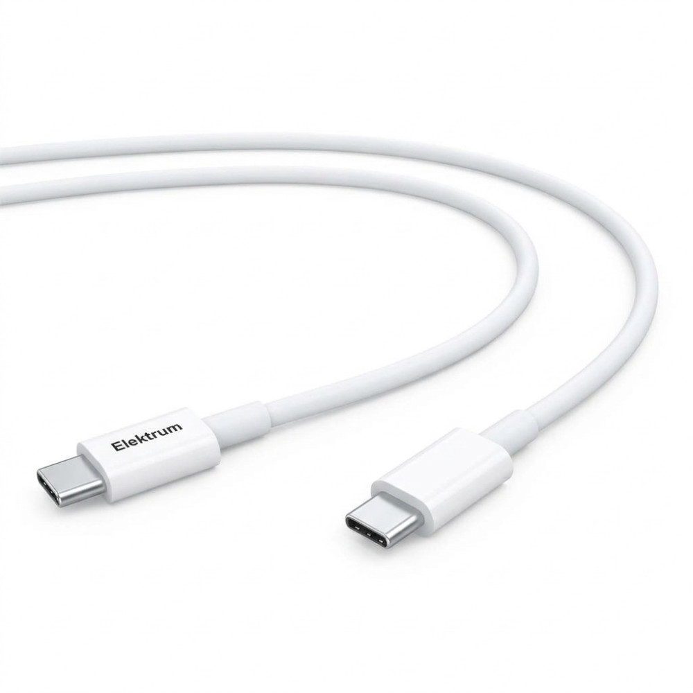 Cable de Charge Elektrum Type C vers Type C  60W / 1M / Blanc