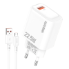 Chargeur KAKUSIGA KSC-1662 Avec Câble Micro USB / 22.5 W / Blanc