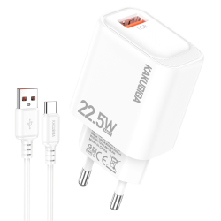 Chargeur KAKUSIGA KSC-1662 Avec Câble Type C / 22.5 W / Blanc