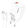 Chargeur KAKUSIGA KSC-1662 Avec Câble Type C / 22.5 W / Blanc