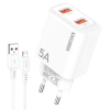 Chargeur KAKUSIGA KSC-1684 Avec Câble Micro USB / 2x Ports USB / Blanc
