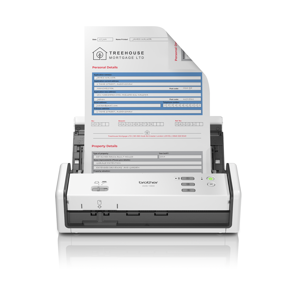 Scanner de documents compact BROTHER ADS-1300 | Noir/Blanc