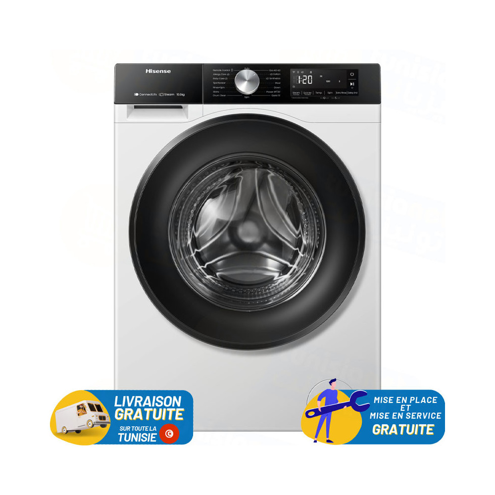Lave Linge HISENSE 10,5Kg Frontale INVERTER / WF3S1043BW / Blanc