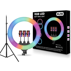Selfie Ring Light 56CM / RGB + tripode 2M + Commande BT