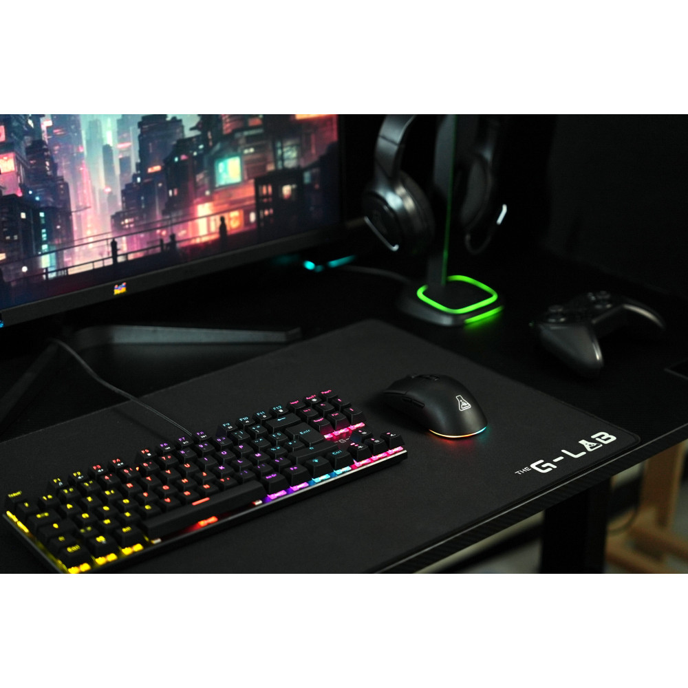 Souris Sans fil gamer The G-Lab Kult Silicium / RGB / 12800 DPI / Noir