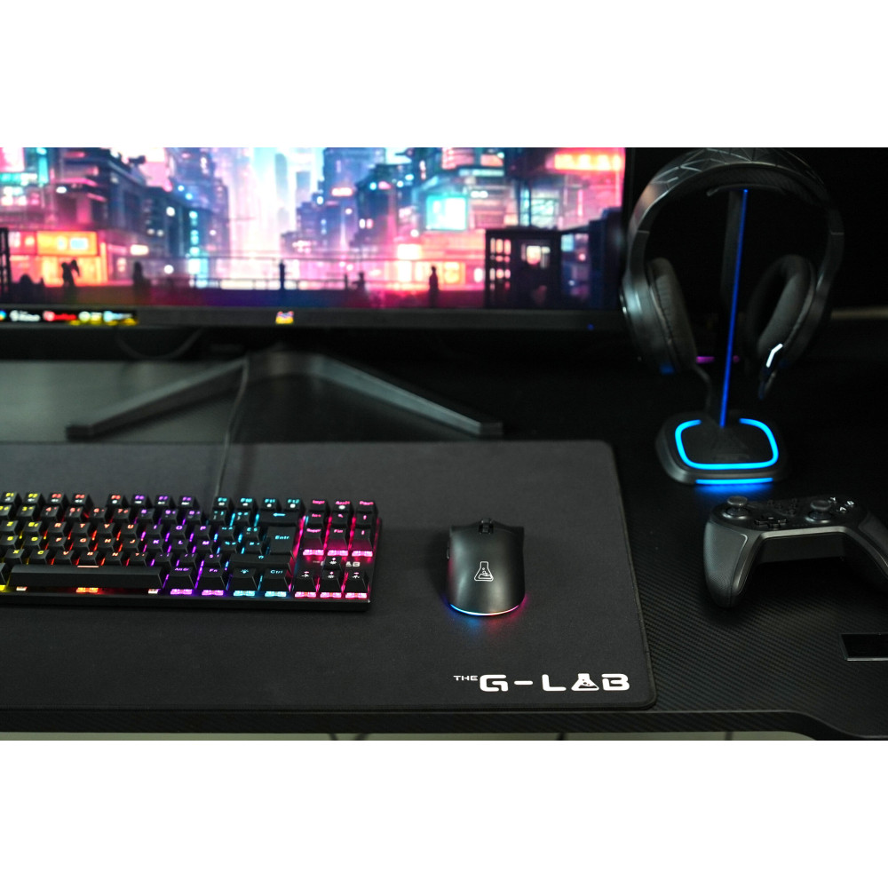 Souris Sans fil gamer The G-Lab Kult Silicium / RGB / 12800 DPI / Noir