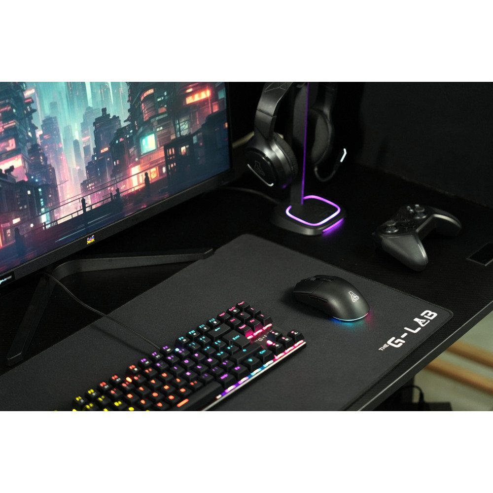 Souris Sans fil gamer The G-Lab Kult Silicium / RGB / 12800 DPI / Noir
