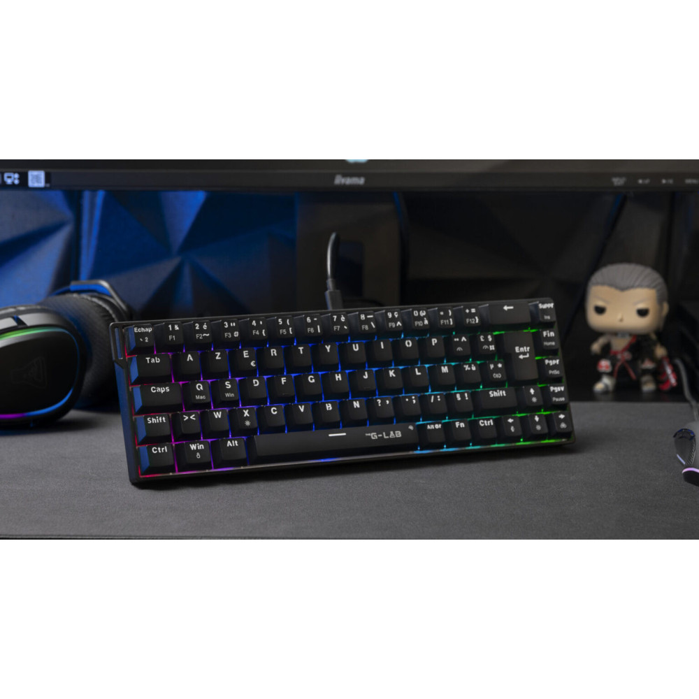 Clavier gaming Mecanique The G-Lab Keyz Titanium HE Magnétique / Noir