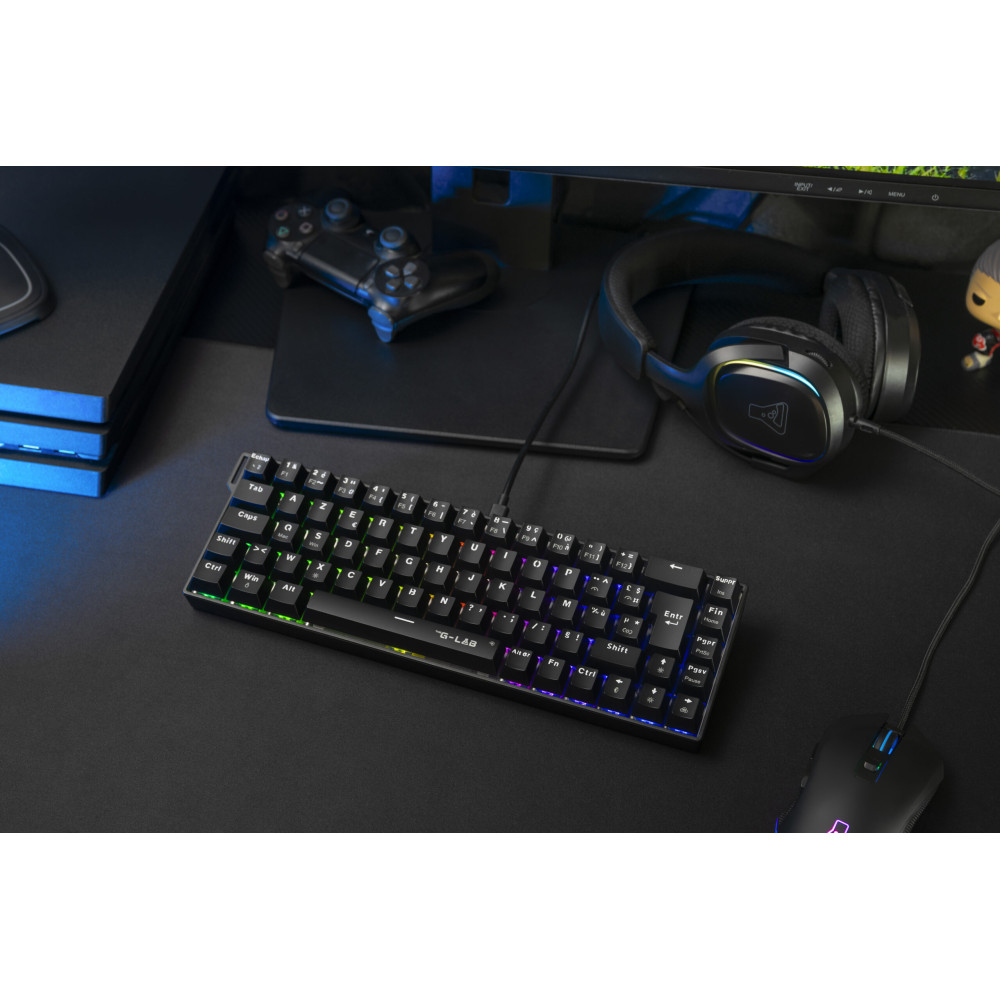 Clavier gaming Mecanique The G-Lab Keyz Titanium HE Magnétique / Noir