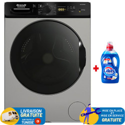 Machine à Laver BRANDT 12Kg INVERTER / Silver + Sèche Linge plastique Gratuit