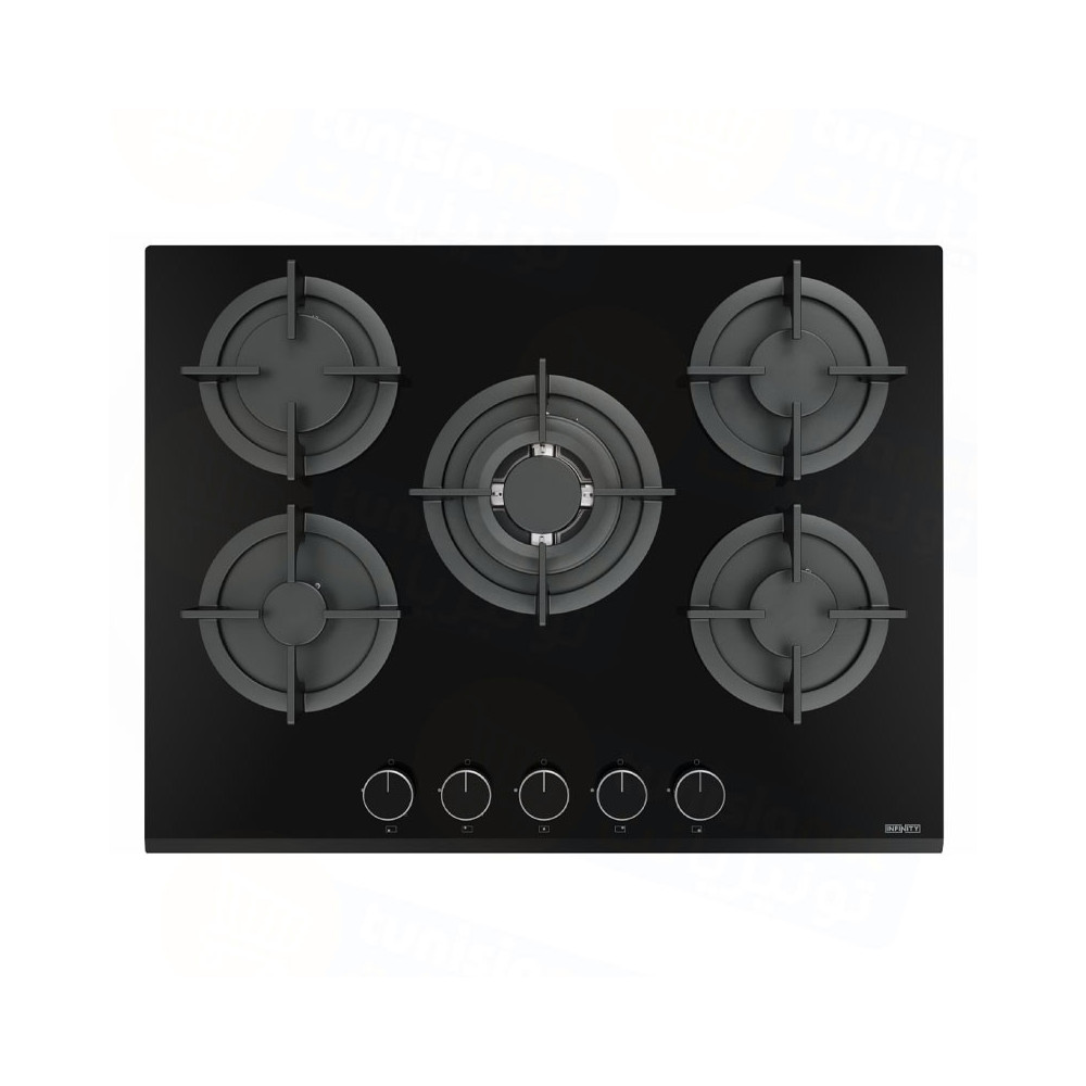 PLAQUE DE CUISSON INFINITY 5 Feux / 70CM / H7010P30B / Noir