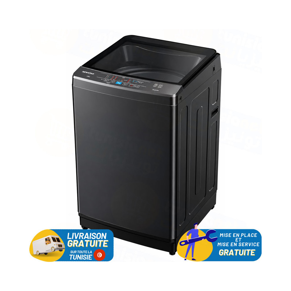 Lave Linge Top NEWSTAR 12Kg / AT13-650DS / Dark Silver