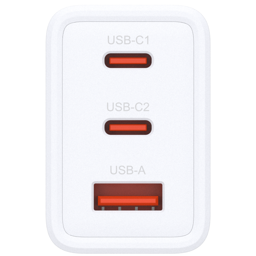 Chargeur D-LINK GaN 65W PD 3,0 Trois ports USB-C/USB-A / Blanc