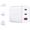 Chargeur D-LINK GaN 65W PD 3,0 Trois ports USB-C/USB-A / Blanc