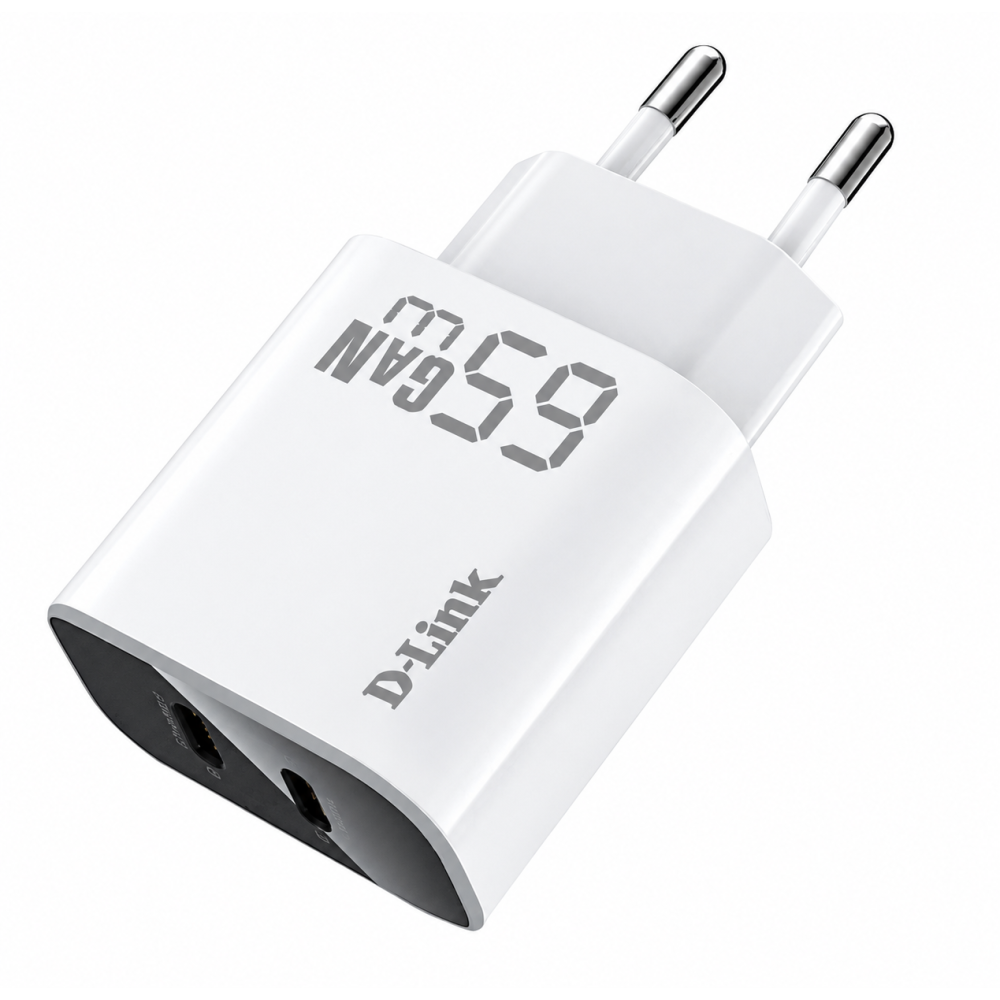 Chargeur D-LINK 65W  2x USB C / GaN 3 Technology over current / Blanc