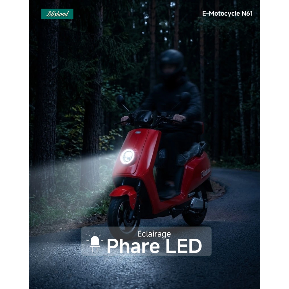 Scooter Electrique BLISBOND N61 1200W / Rouge