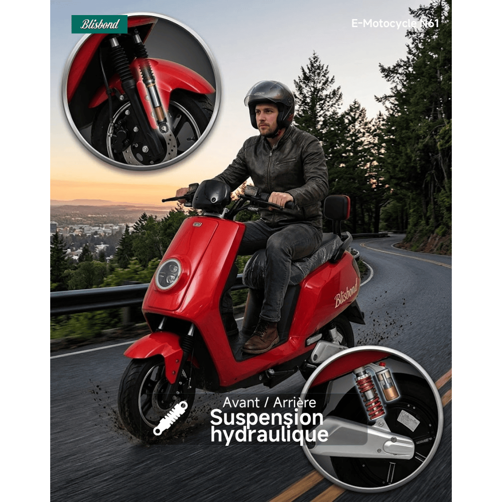 Scooter Electrique BLISBOND N61 1200W / Rouge
