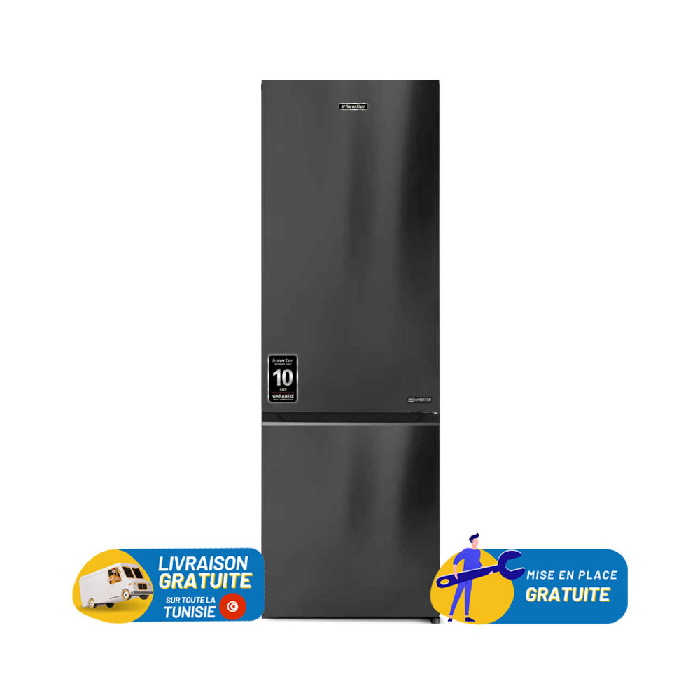 Réfrigérateur Combiné  NEWSTAR INVERTER 326Litres NO FROST / NC3260DX / DARK INOX