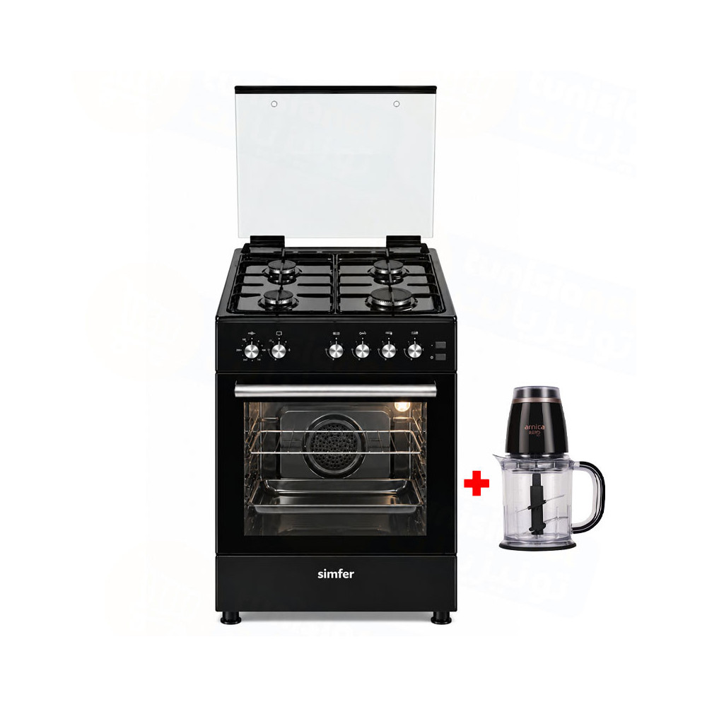 Cuisinière SIMFER 4 Feux / 60cm / F6455-SGGTB / Noir