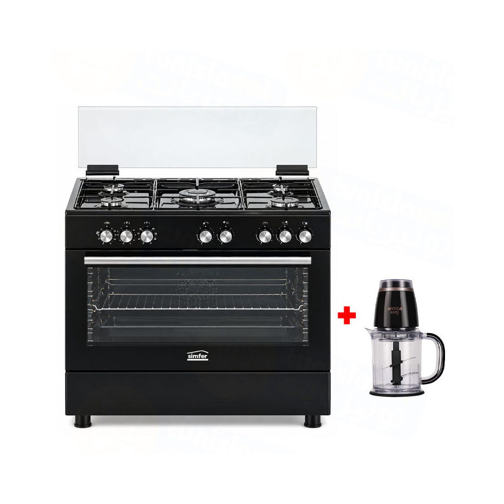 CUISINIÈRE SIMFER 5 FEUX / 90CM / TERMOCOUPLE / F9455-SGGTB / NOIR