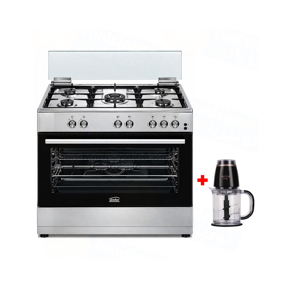 CUISINIÈRE SIMFER 5 FEUX / 90CM / TERMOCOUPLE / F9405-SGGI /  INOX