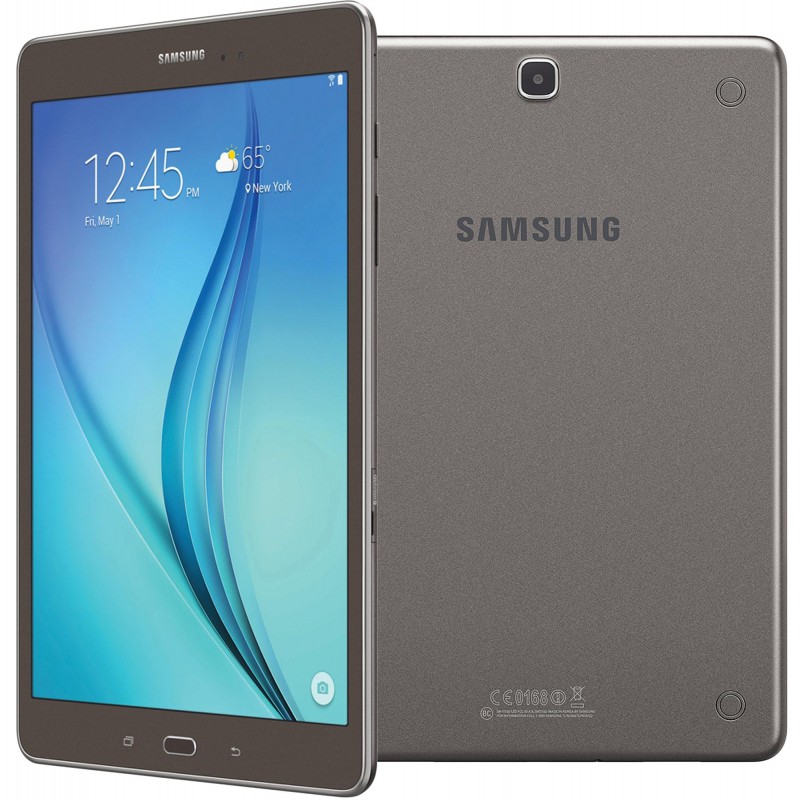 Tablette Samsung Galaxy TAB A SM-T555 Vitre Tactile Grise Assemblée QUALITÉ  PREMIUM Écran Complet Gris en Verre Adhésif Précollé