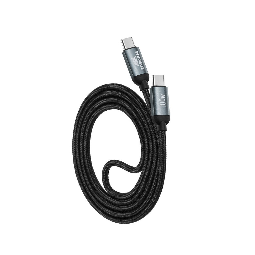 Câble RIVACASE PS6115BK12 ENG 100W / TYPE-C/TYPE-C / Noir